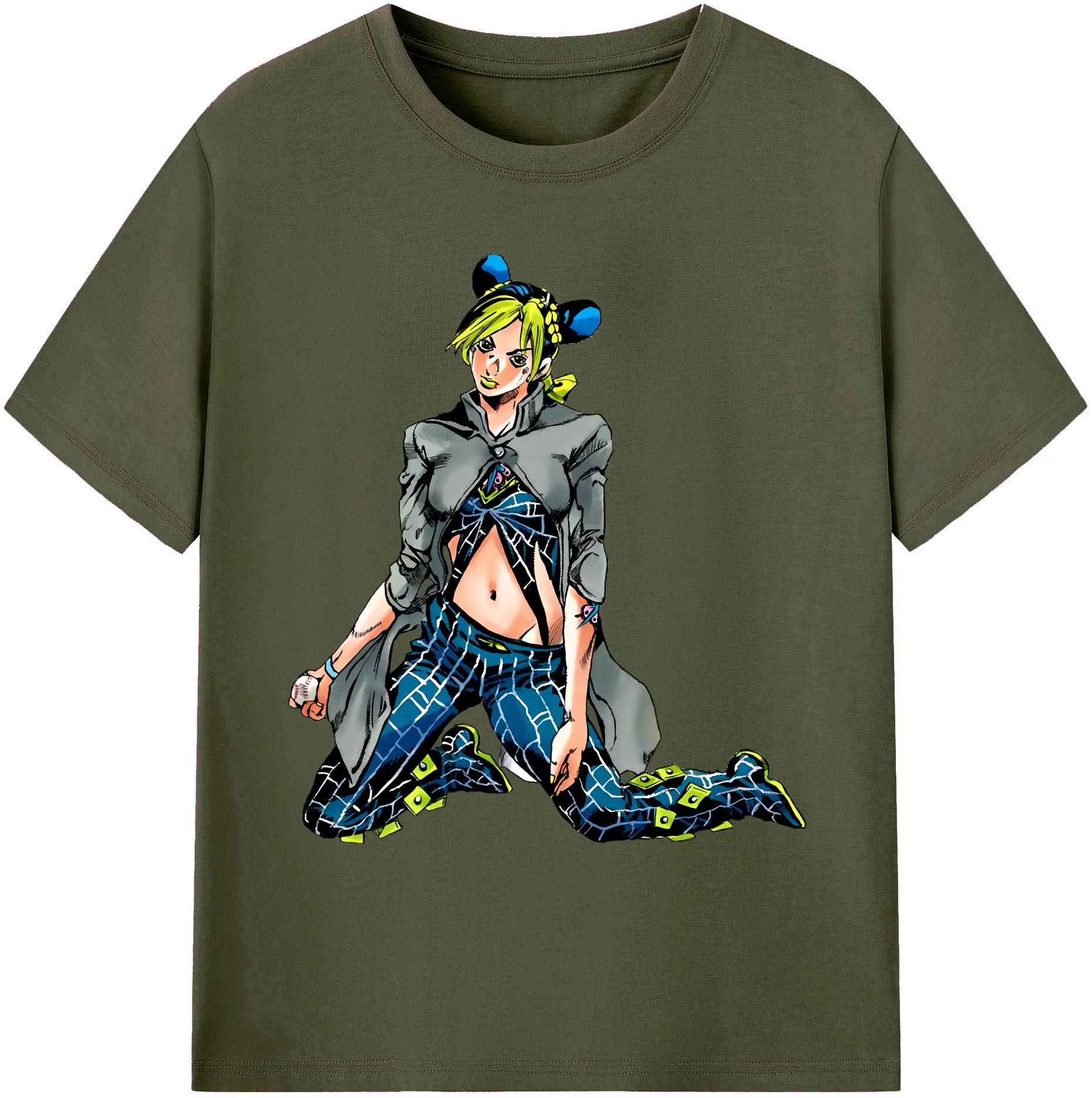 （画像用） "ジョジョの奇妙な冒険 くうじょう ジョリーン JoJo's Bizarre Adventure Jolyne Cujoh " 綿100％ メンズ半袖Tシャツ｜肌触りやわらか＆通気性